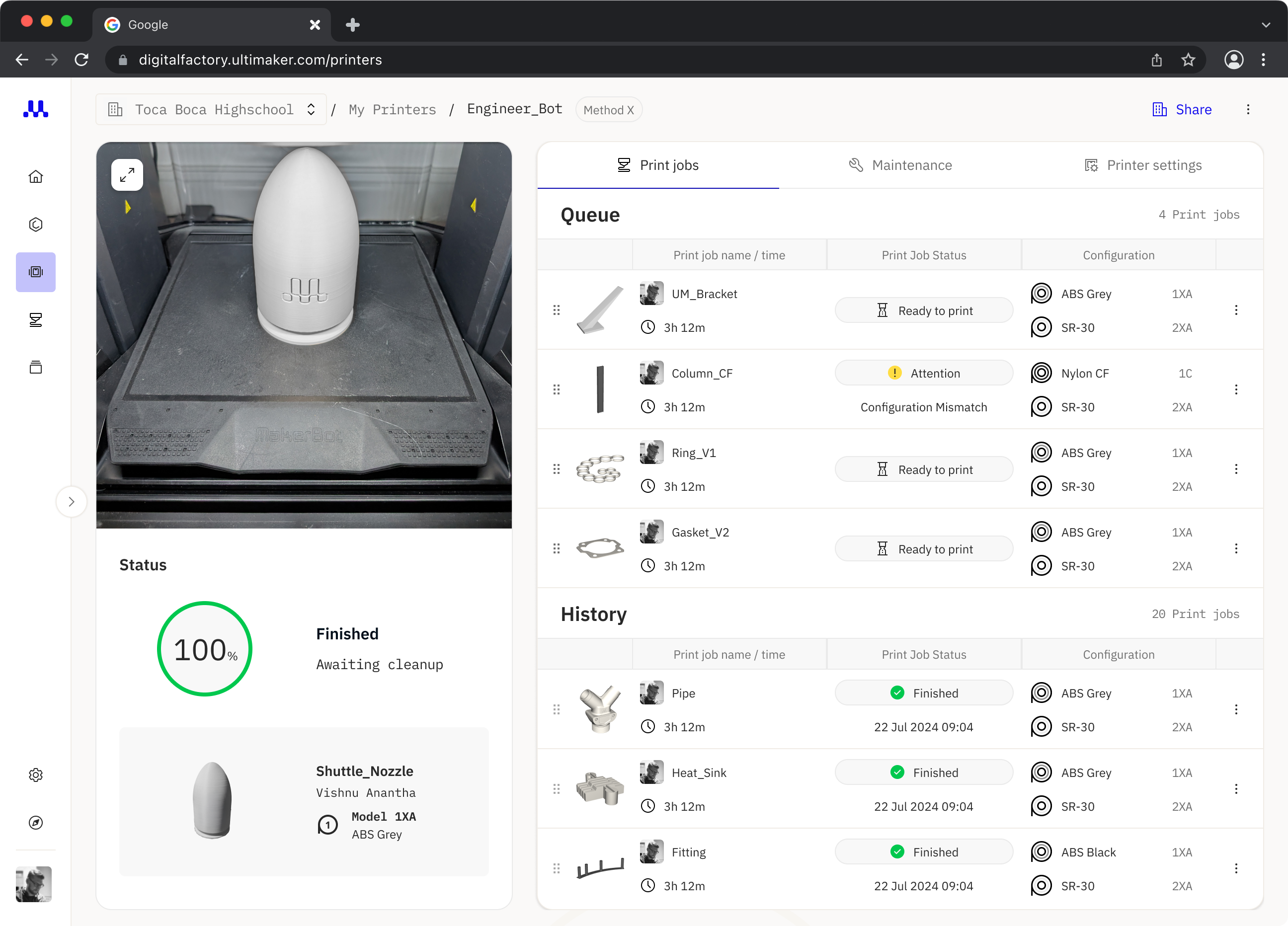 Digital Factory full-screen UI